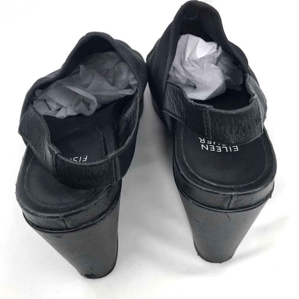 Eileen Fisher Black Wedge Sandals - Picture 7 of 13